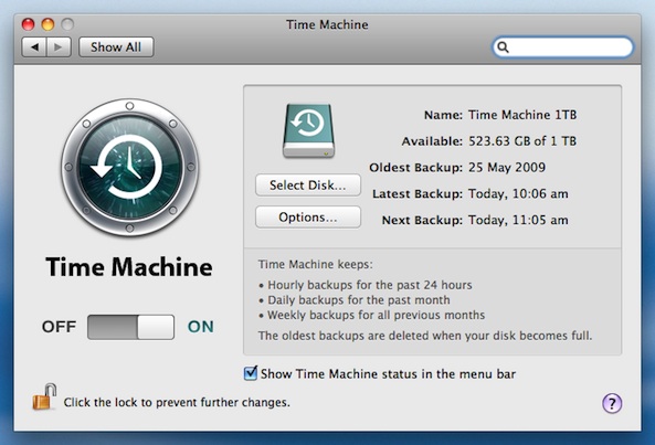 Time Machine on Mac OS X