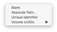 Use the Volume UUIDs menu to get the volume identifier
