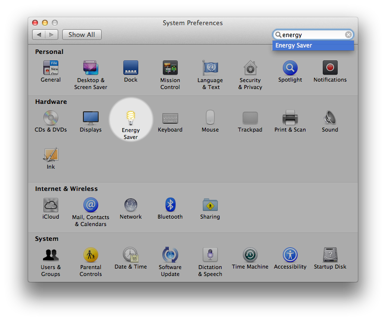 System Preferences on macOS