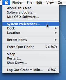 Screenshot: Launch System Preferences