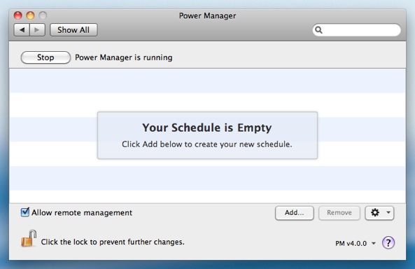Click "Add…" in Power Manager's System Preference