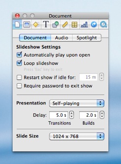 Set up your Keynote presentation to auto-play
