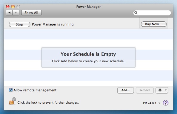 Click the Add… button to create a new Power Manager event