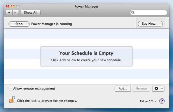 Click Add… to create a new event in Power Manager