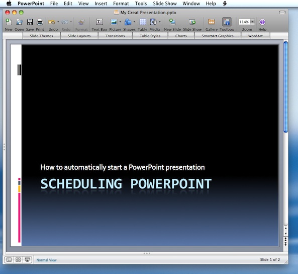 powerpoint start presentation automatically