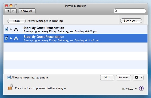 Your AppleScript is ready and scheduled to stop PowerPoint