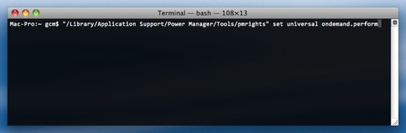 Type the command as one line into Terminal.app