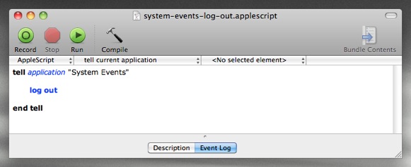 Fragile AppleScript for logging out