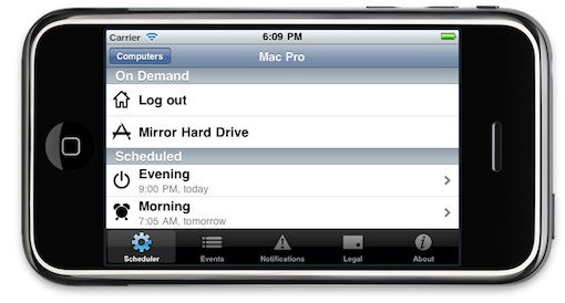 Trigger the log out from your iPhone with Power Manager Remote