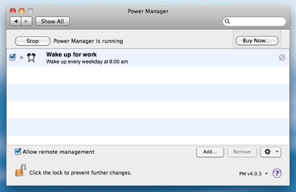 Wake up event in Power Manager after running the AppleScript