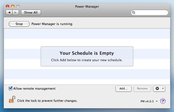 Click Add to create a new Power Manager event.