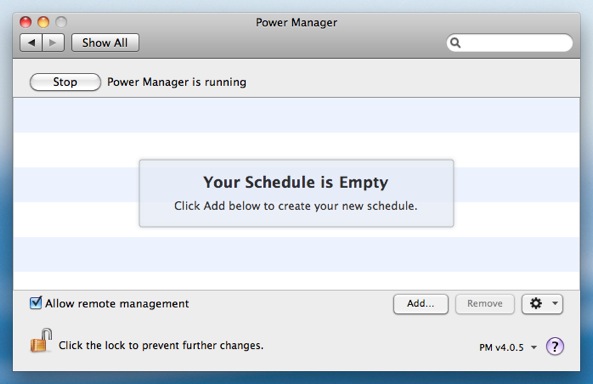 Click Add to create a new Power Manager event.