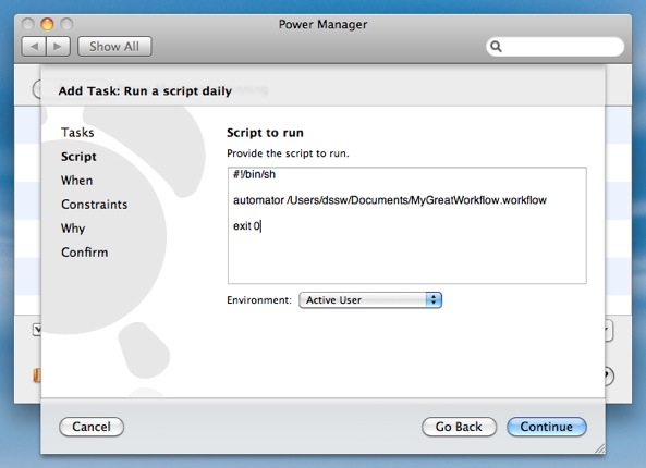 Copy and paste in the following automator shell script.
