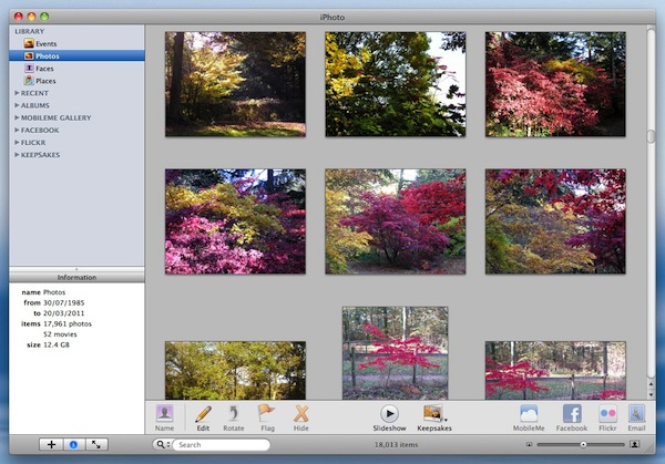 Apple’s iPhoto for Mac OS X