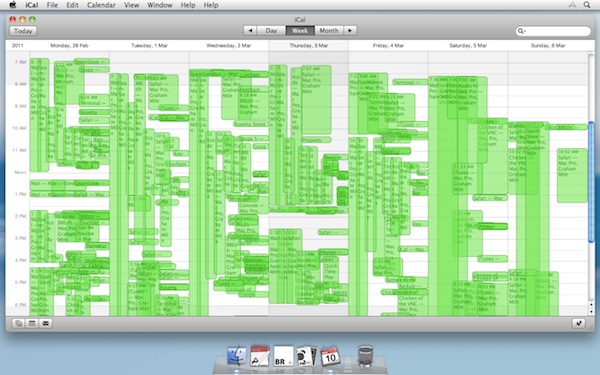 A calendar showing one week with Activity Audit