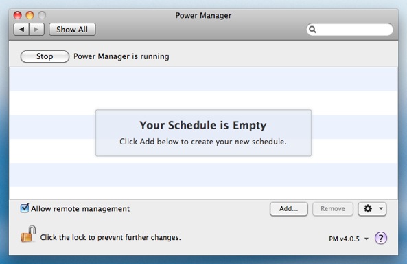 Click Add to create a new Power Manager event.