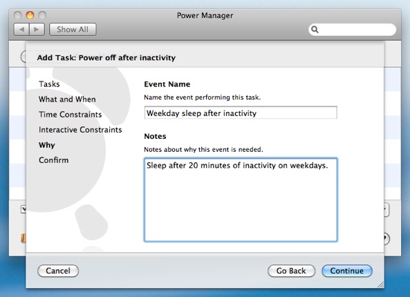 Provide a note why this Power Manager is needed.