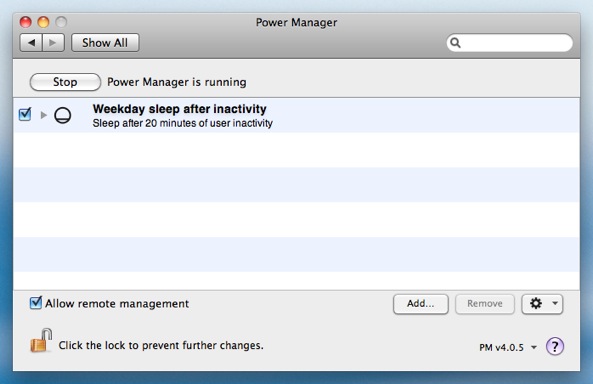The first Power Manager sleep after inactivity event is ready.
