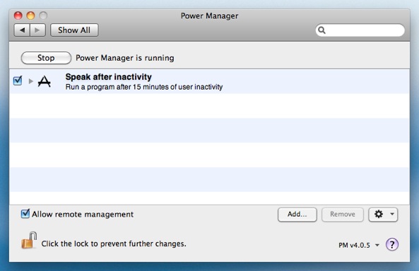 Your new Power Manager is created and ready.