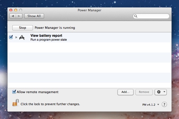 Power Manager will now launch an application when your Mac switches to mains power