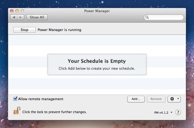 Click Add to create a new Power Manager event
