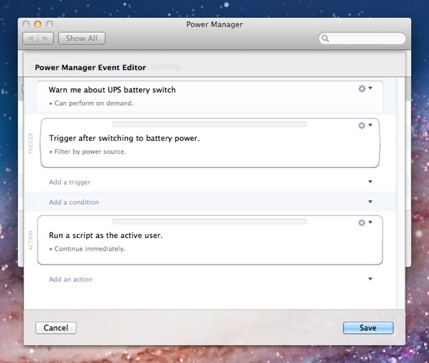 Apply and Save the changes made in the Power Manager event editor