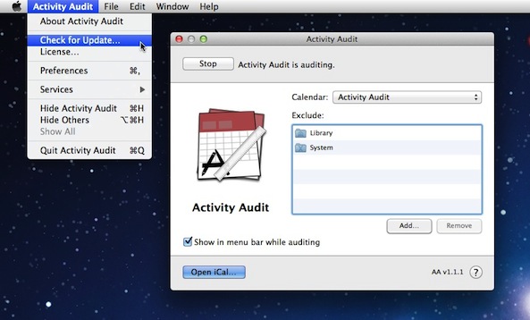 Activity Audit includes automatic software update support