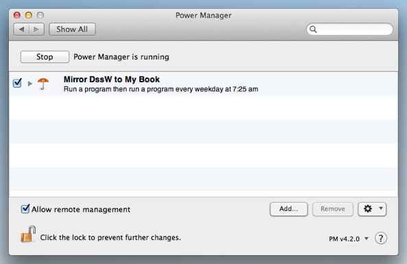 Apply and Save the changes to the Power Manager event.