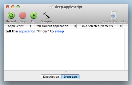 An AppleScript to make your Mac sleep