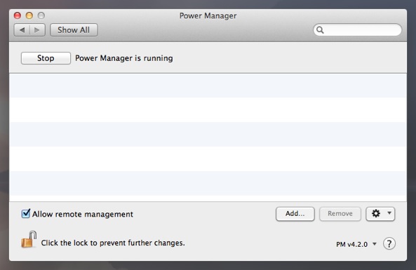 Launch Power Manager and click the Add button