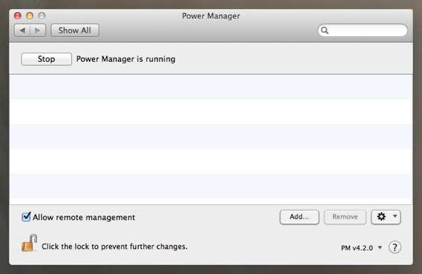 Click Add to start creating the shut down event in Power Manager