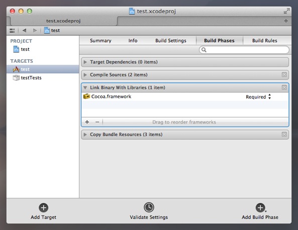 Within Xcode, navigate to your project’s Build Phases.