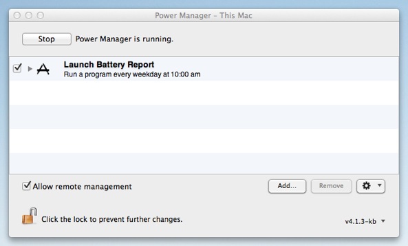 A daily event to launch an application in Power Manager.