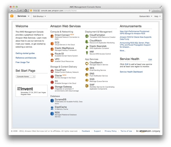 Visit your Amazon Web Services Management Console