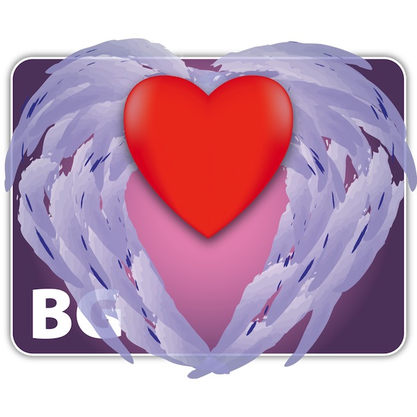 Draft Battery Guardian icon - colour wings and heart