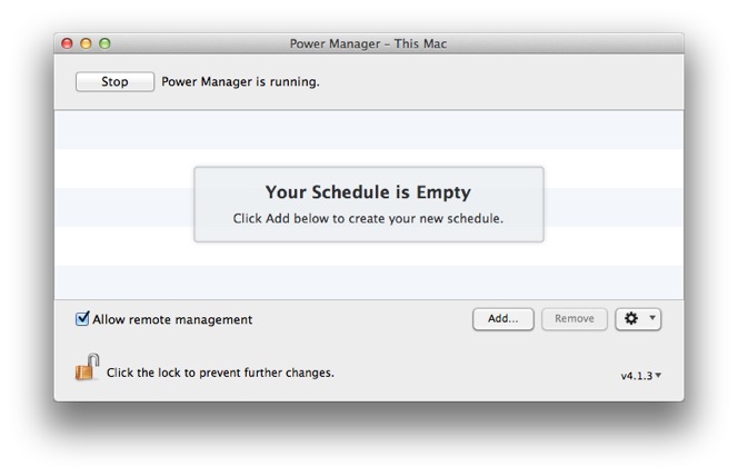 Click Add in Power Manager to create a new event.