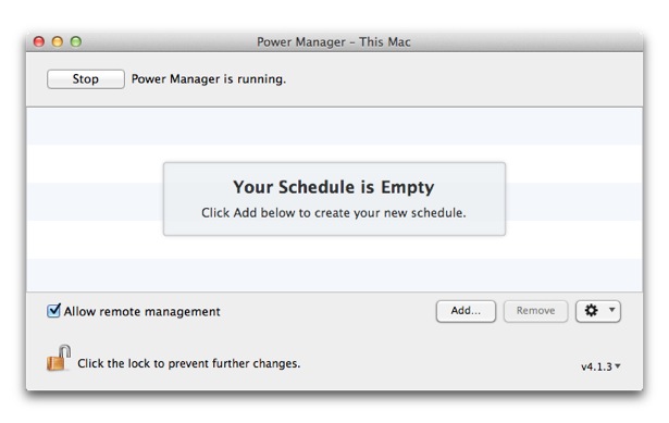 Click Add… to create a new Power Manager event