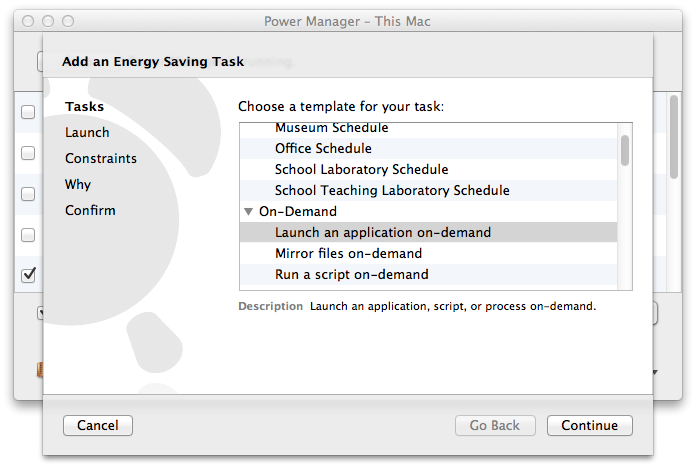 Power Manager’s Schedule Assistant includes new on-demand tasks.