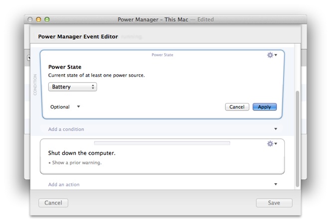 Edit the power state condition