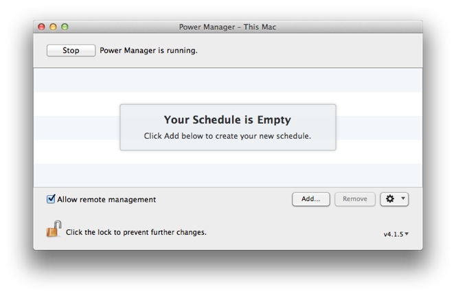 Click Add… to create a new Power Manager event
