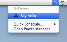 Use Power Manager to run a script from the menu bar