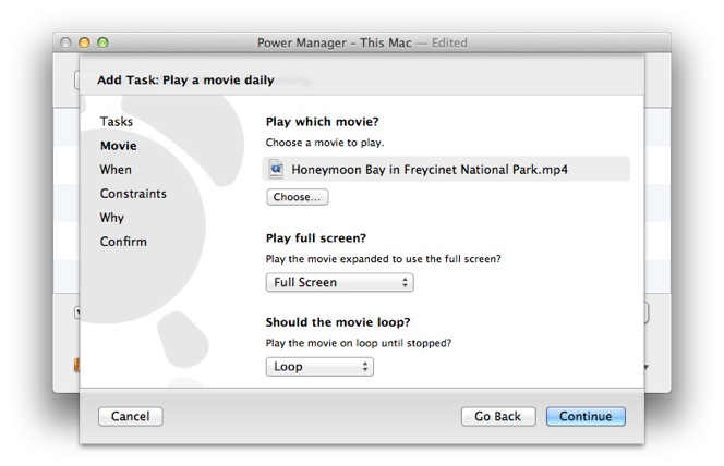 Choose the movie to automatically play