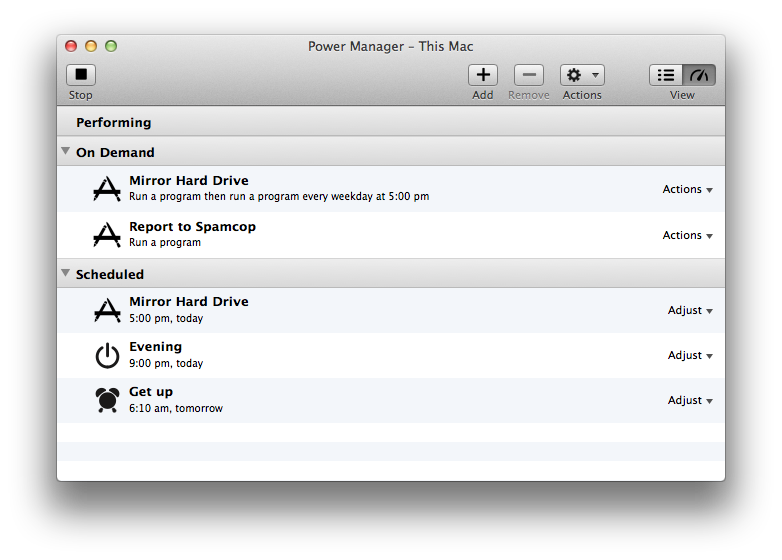 Power Manager's new engine view