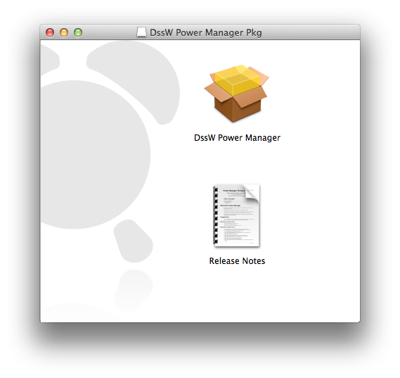 Screenshot showing Power Manager's packaged installer