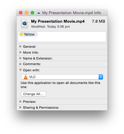 Screenshot of OS X 10.10 Get Info panel
