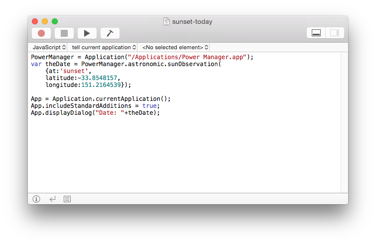 JavaScript calculating sunset