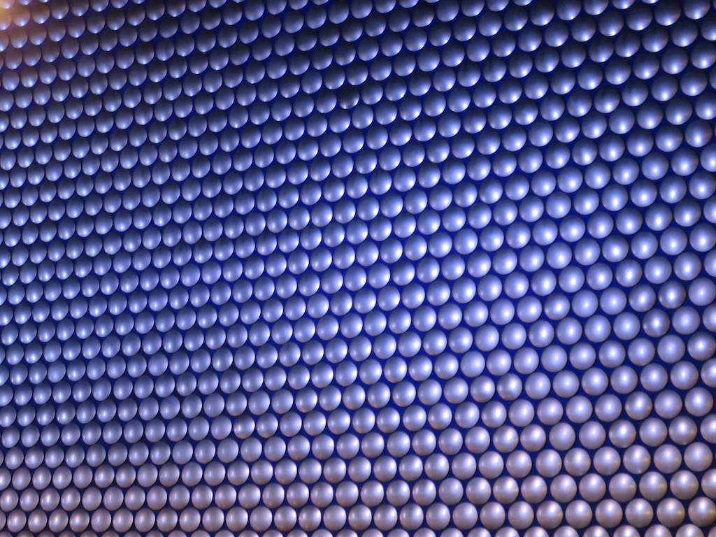 Metal disks cover a department store in Birmingham, UK