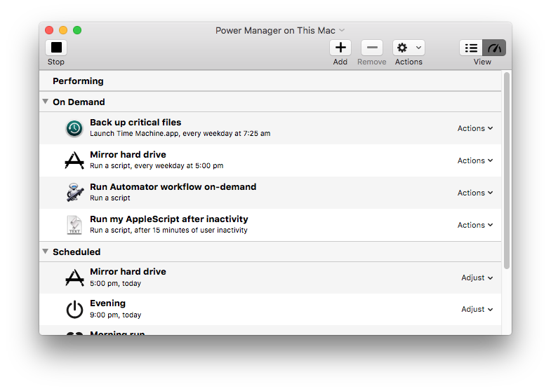 Switch to Power Manager’s Engine View