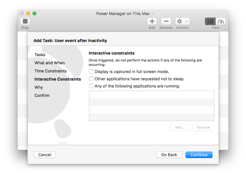 Continue passed the Interactive Constraints