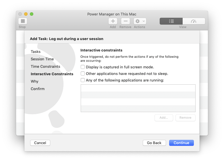 Interactive Constraints in the Schedule Assistant